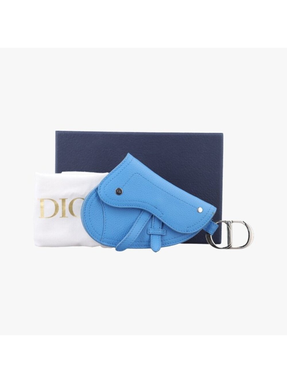 Dior Saddle Pouch Blue Leather
